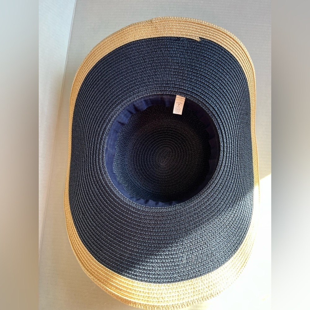 Lucky 7 Women Wide Brim Two Tone 100% Paper, Straw, Floppy Beach Hat - Picture 10 of 13